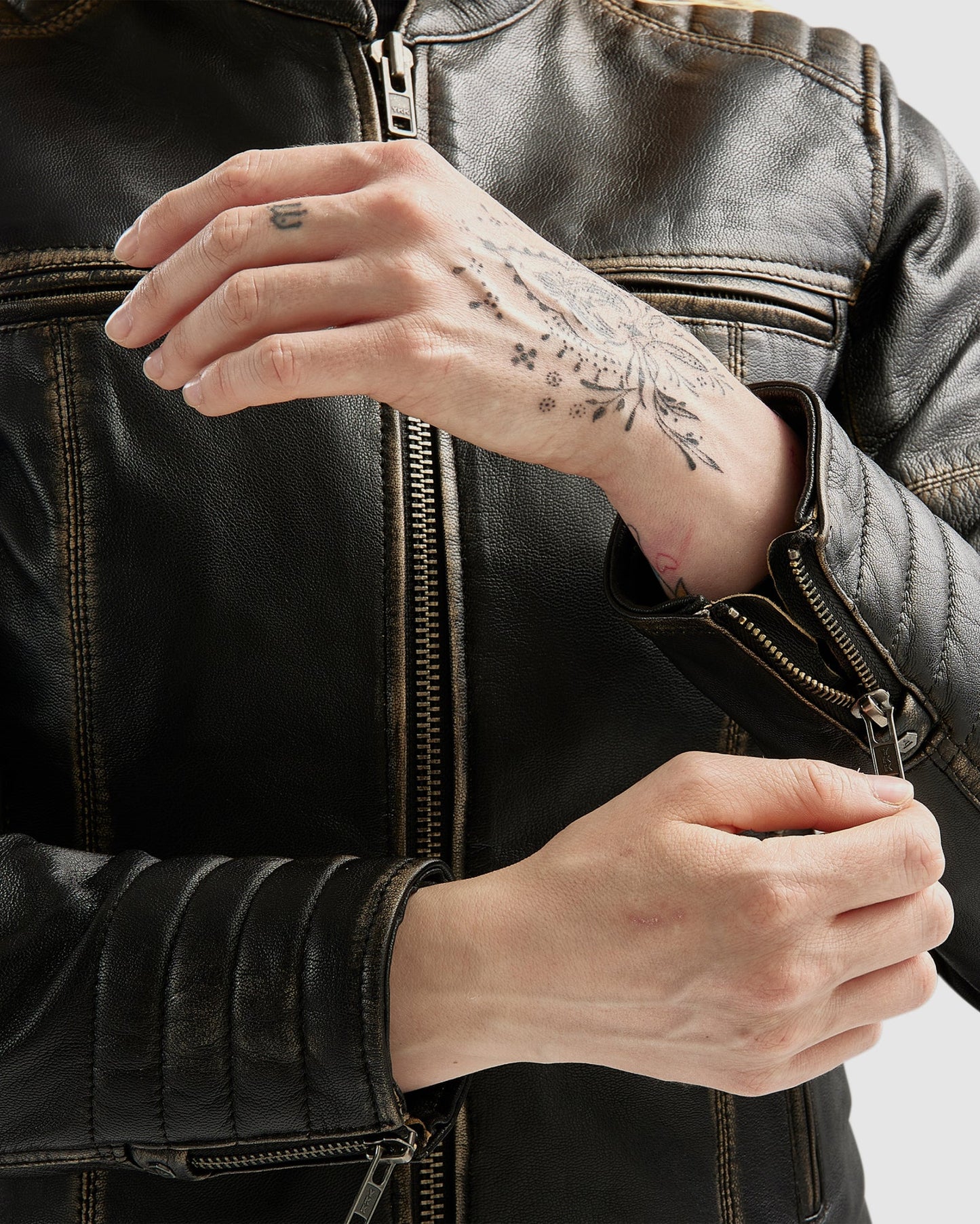 Hunter II Femme Blouson Cuir Vintage Marron