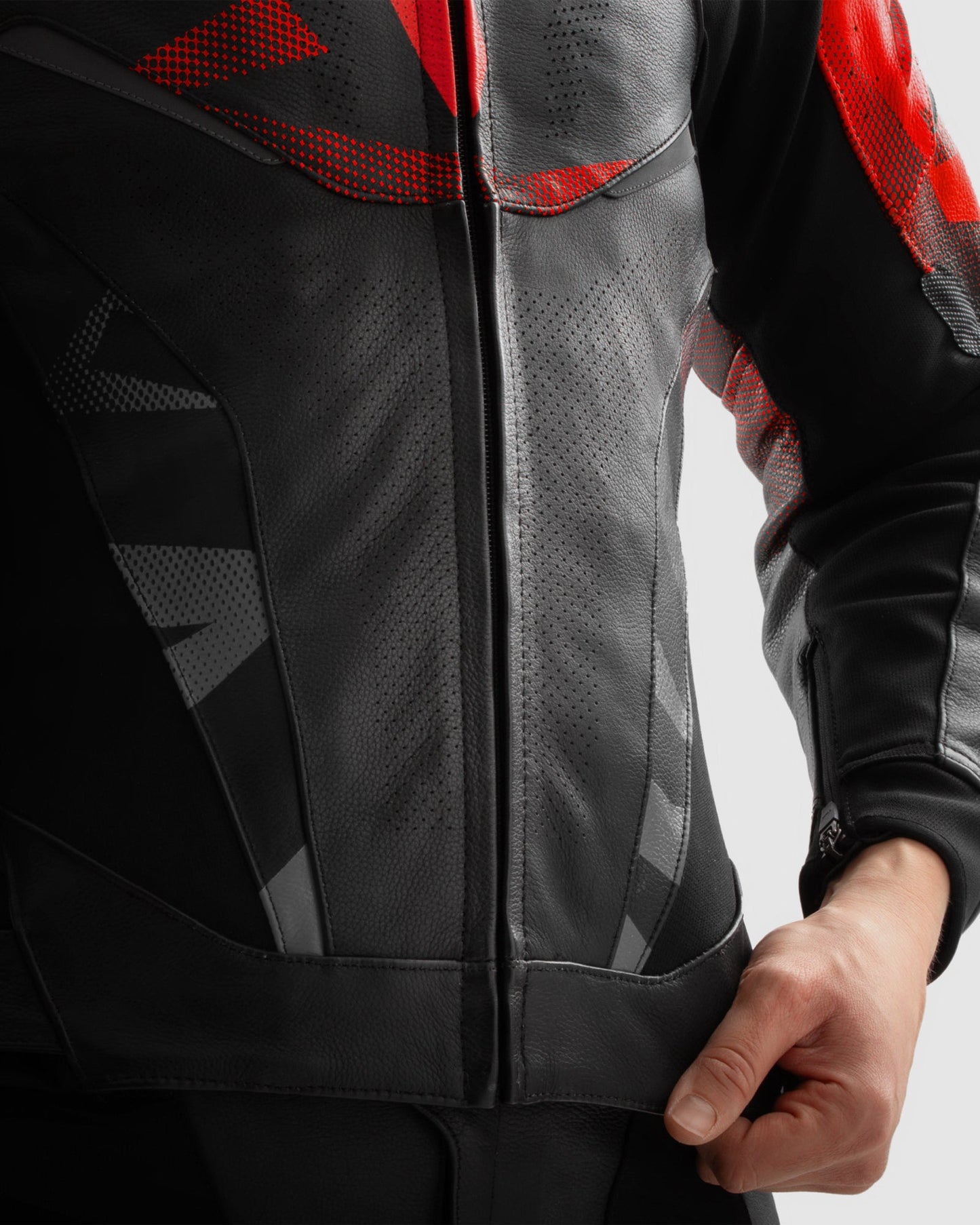 Inferno Blouson Moto Cuir Rouge