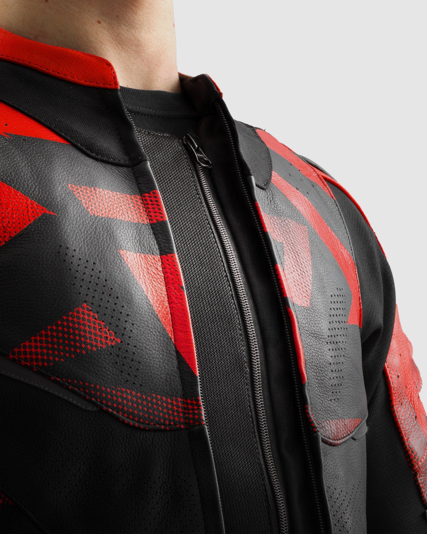 Inferno Blouson Moto Cuir Rouge