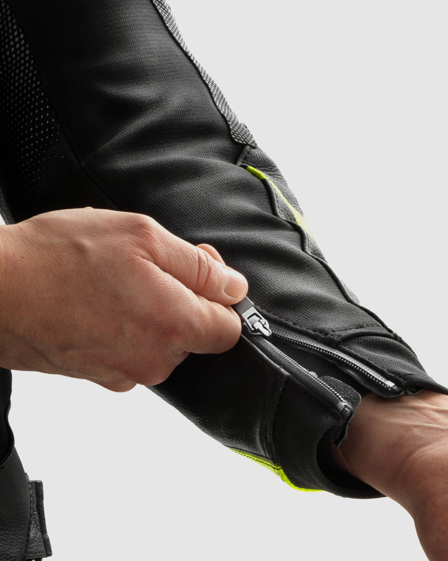 Inferno Blouson Moto Cuir Jaune Fluo