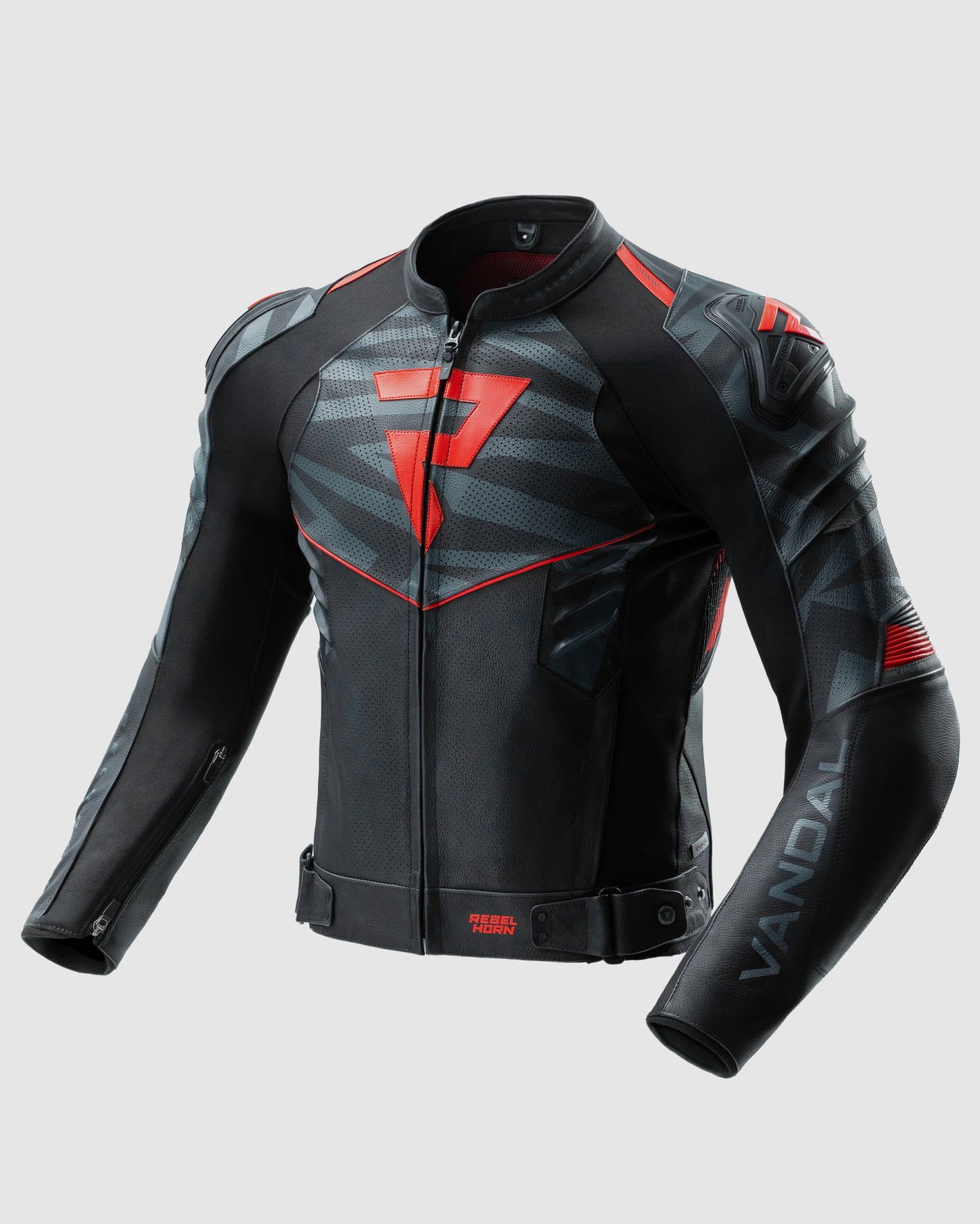 Vandal 2 Veste Moto Cuir Rouge