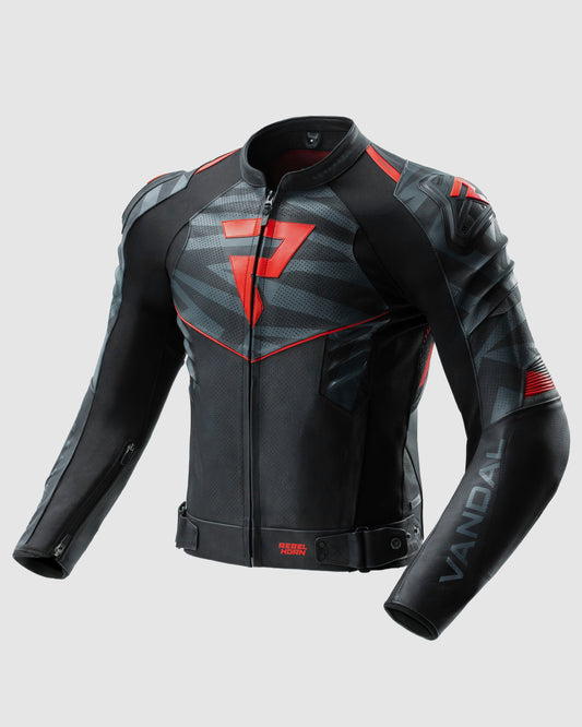 Vandal 2 Veste Moto Cuir Rouge