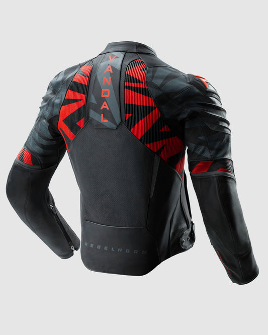 Vandal 2 Veste Moto Cuir Rouge