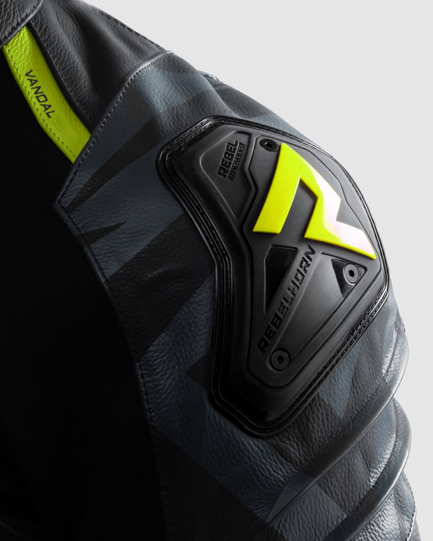 Vandal 2 Veste Moto Cuir Jaune Fluo