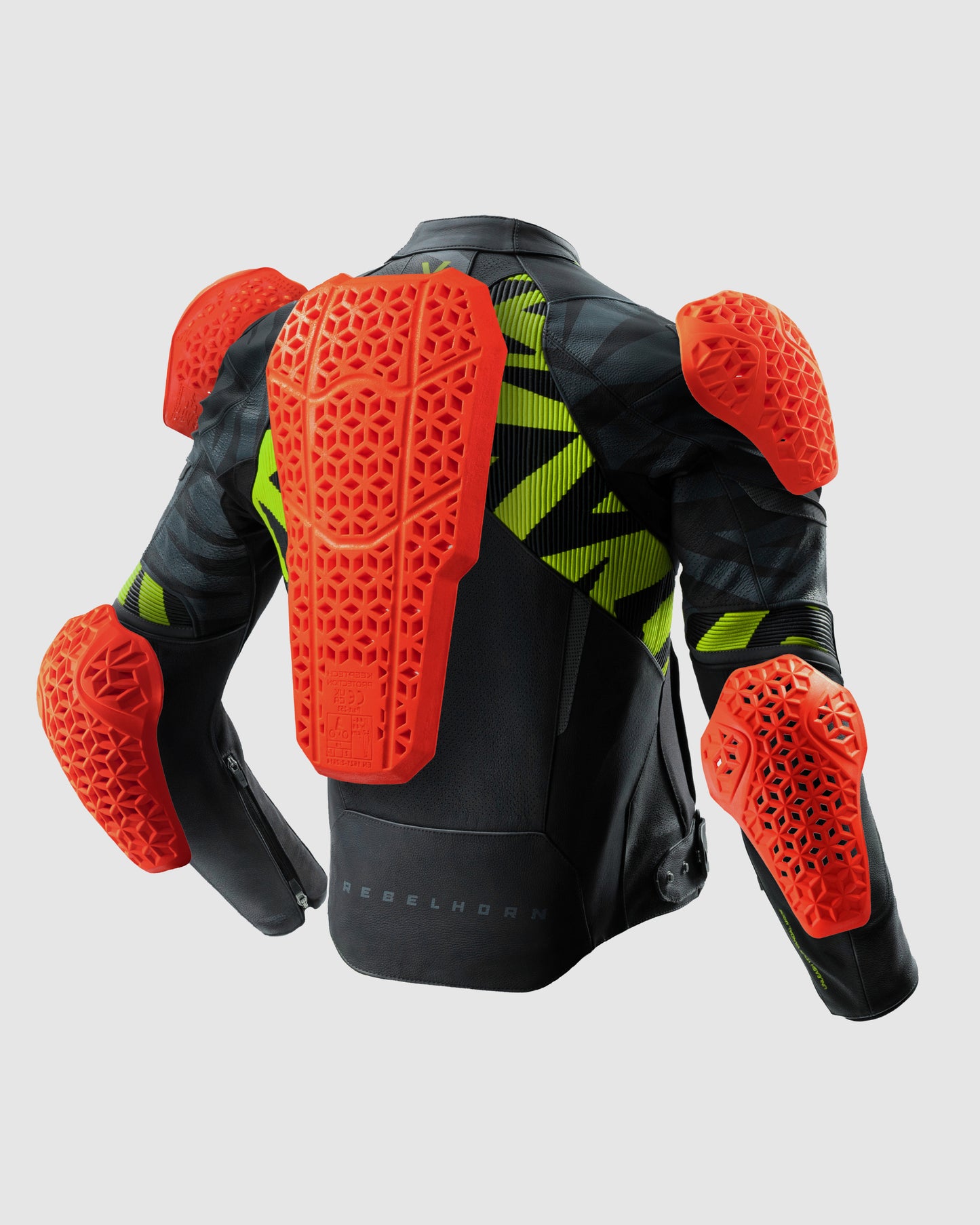 Vandal 2 Veste Moto Cuir Jaune Fluo