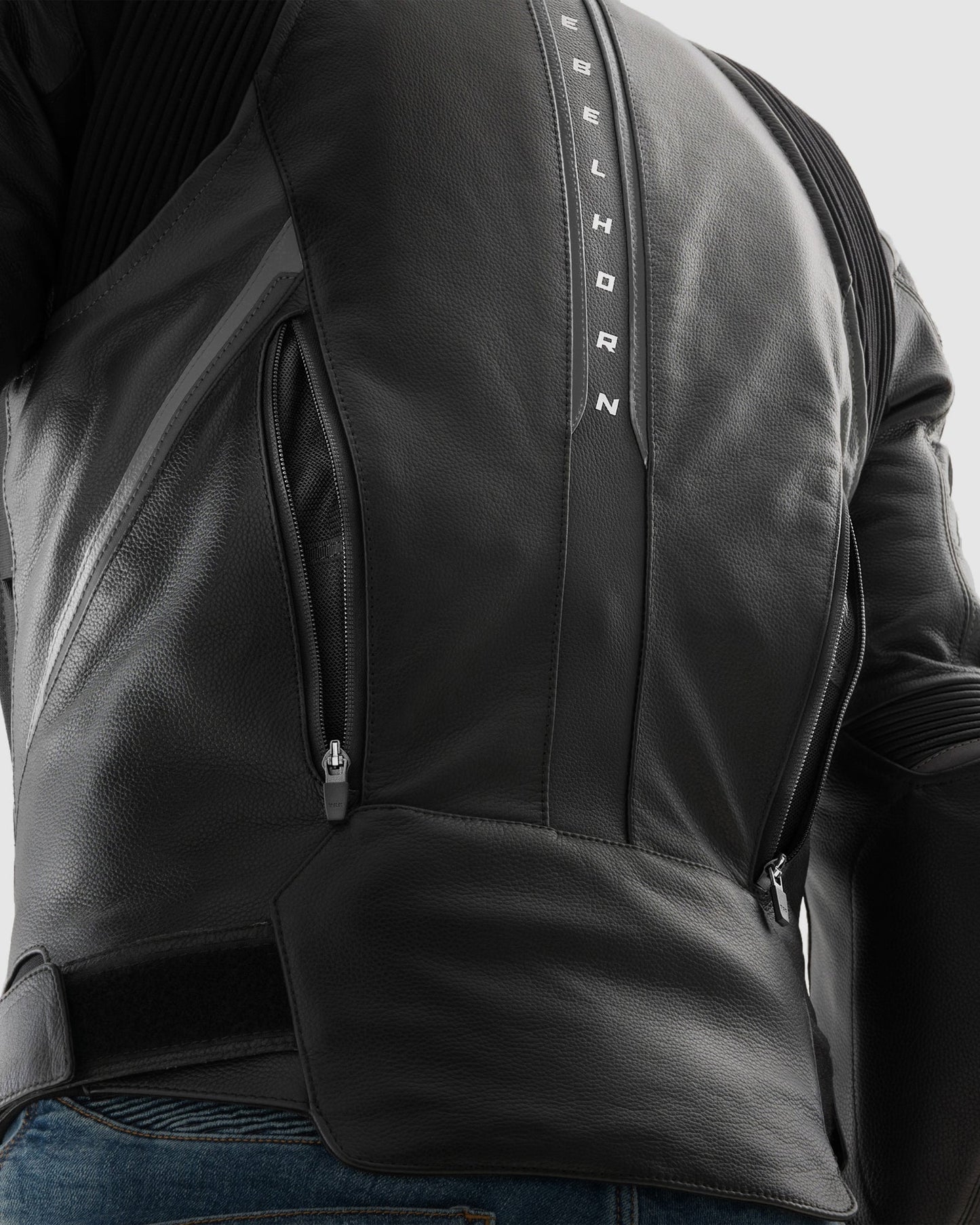 Veloce Blouson Moto Cuir Noir Blanc