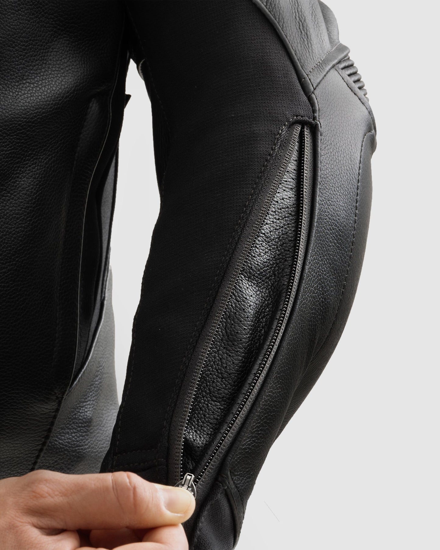 Veloce Blouson Moto Cuir Noir Blanc