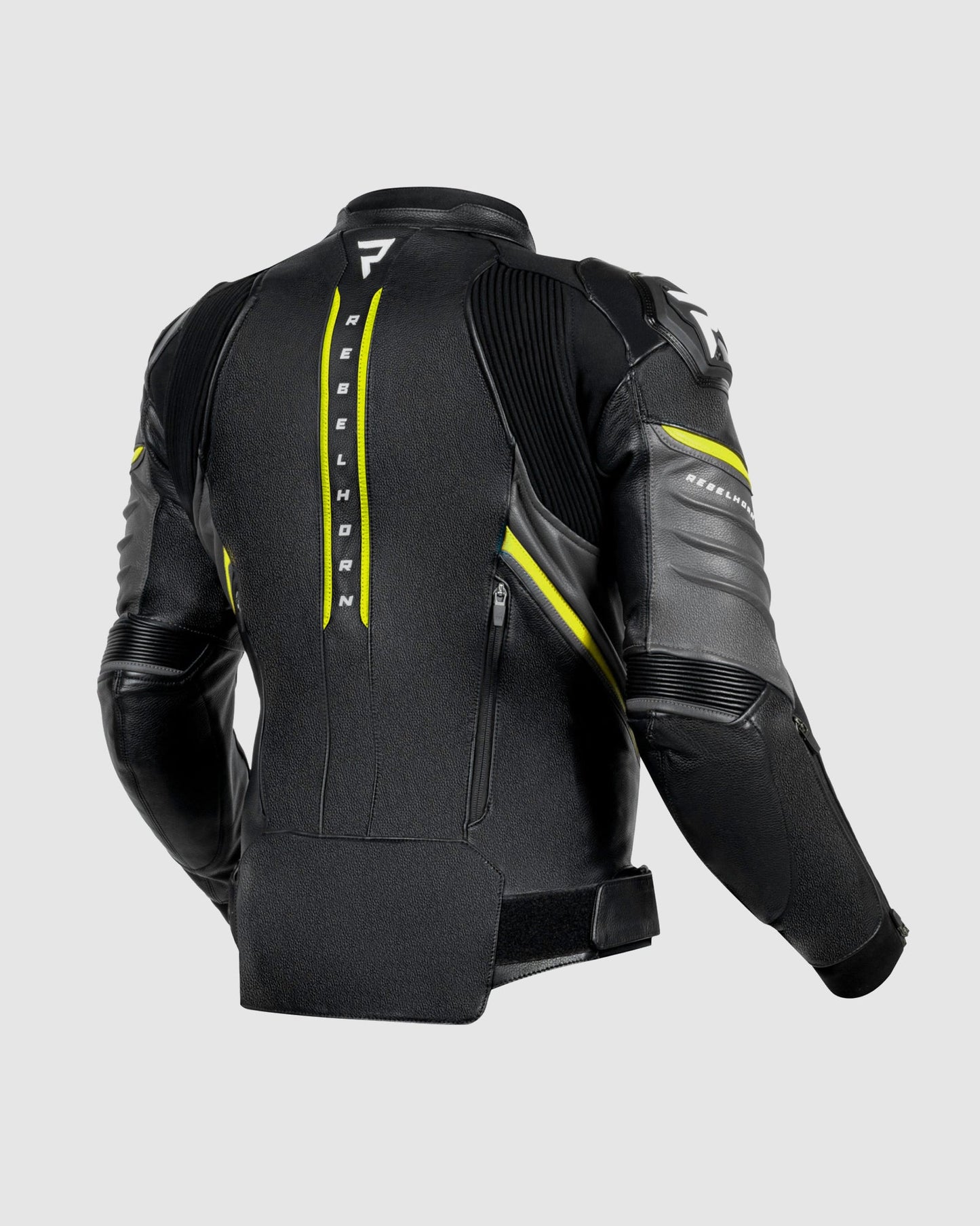 Veloce Blouson Moto Cuir Jaune Fluo
