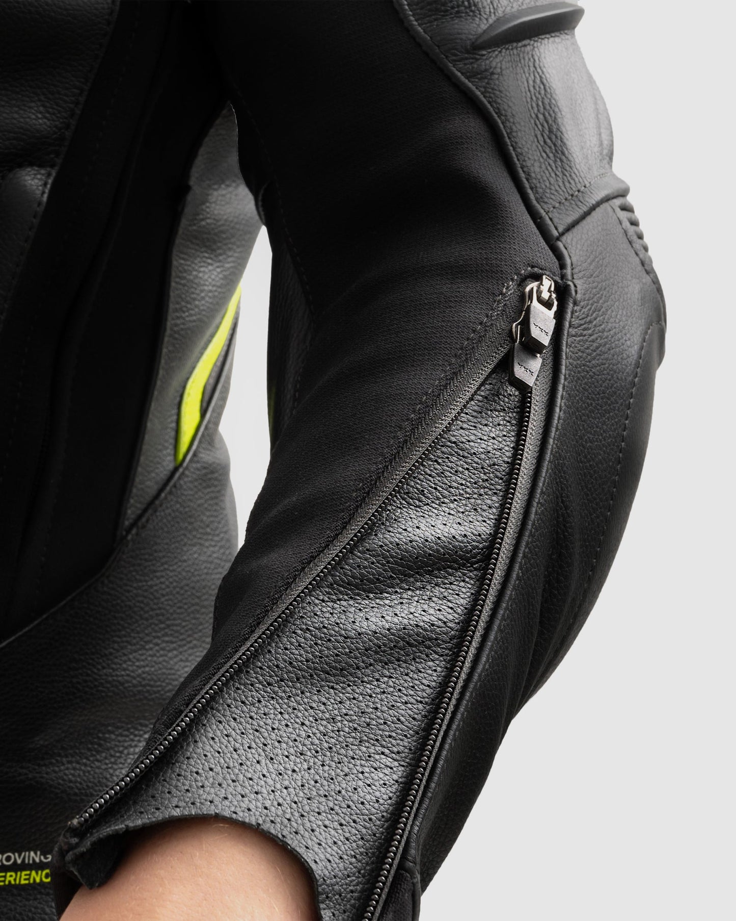 Veloce Blouson Moto Cuir Jaune Fluo