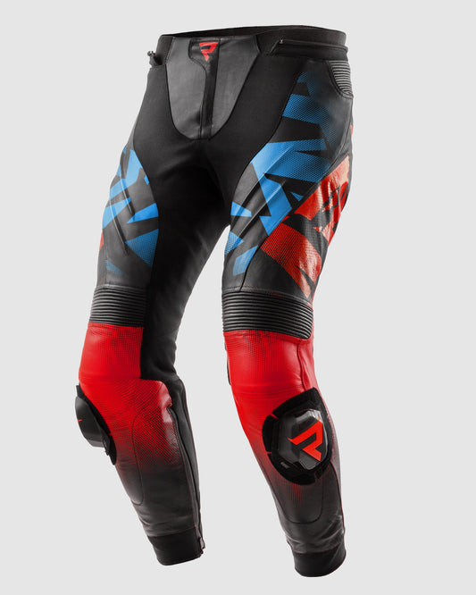 Inferno Pantalon Moto Bleu Rouge
