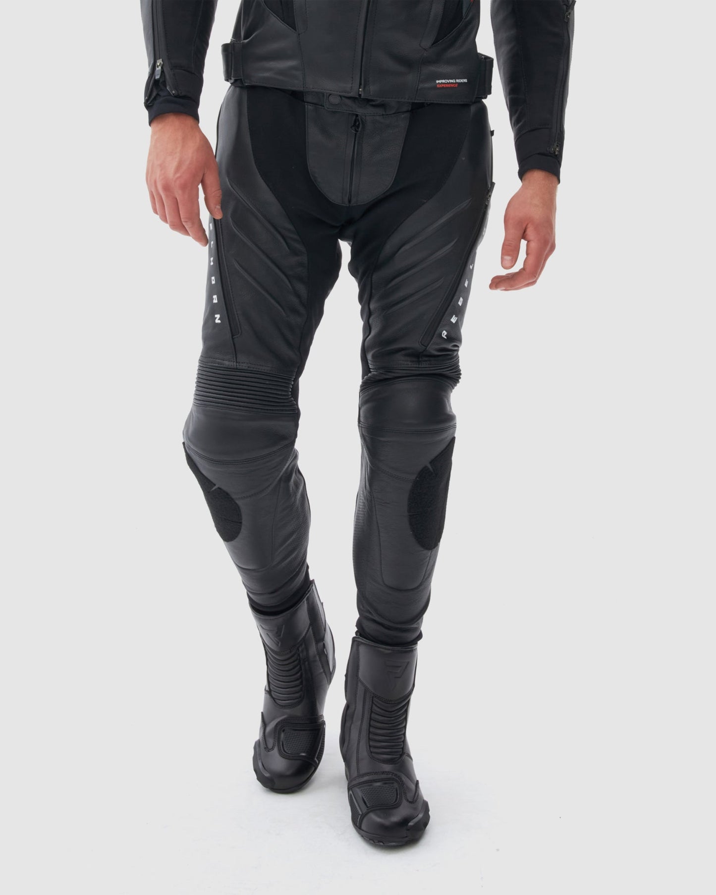 Veloce Pantalon Moto Cuir Noir