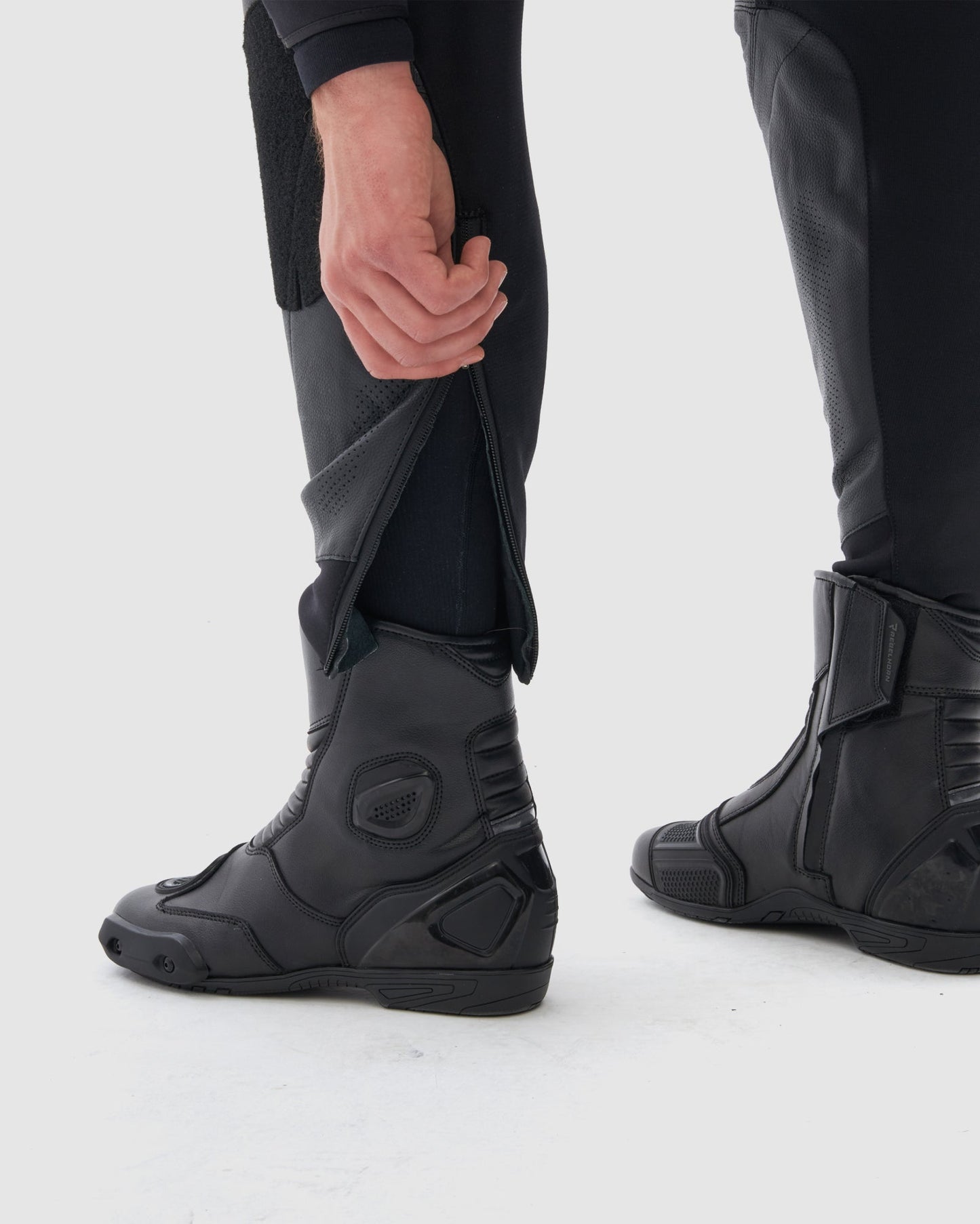 Veloce Pantalon Moto Cuir Noir