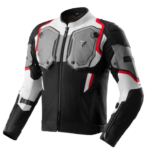 Borg II Noir/Gris/Rouge Veste Moto