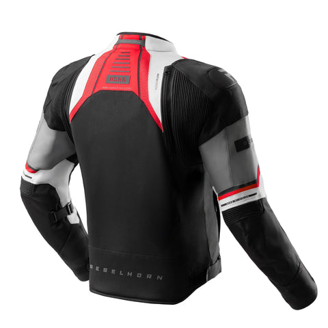 Borg II Noir/Gris/Rouge Veste Moto