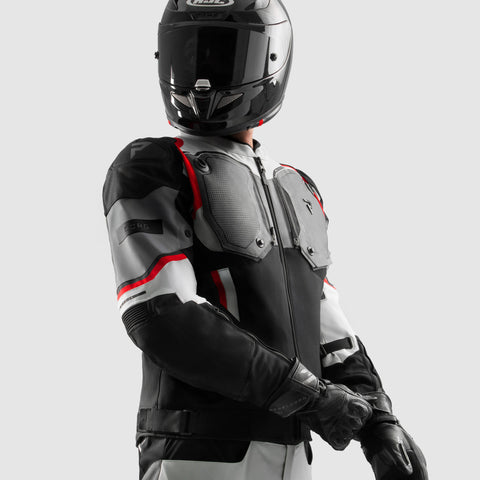 Borg II Noir/Gris/Rouge Veste Moto