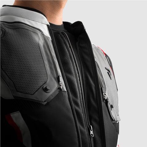 Borg II Noir/Gris/Rouge Veste Moto