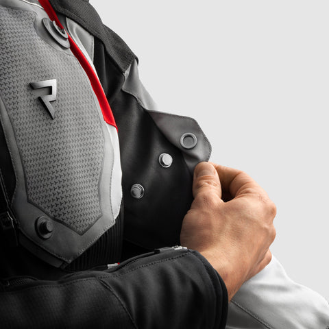 Borg II Noir/Gris/Rouge Veste Moto