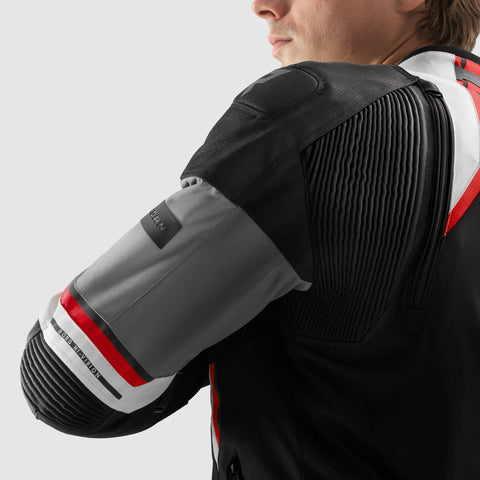 Borg II Noir/Gris/Rouge Veste Moto