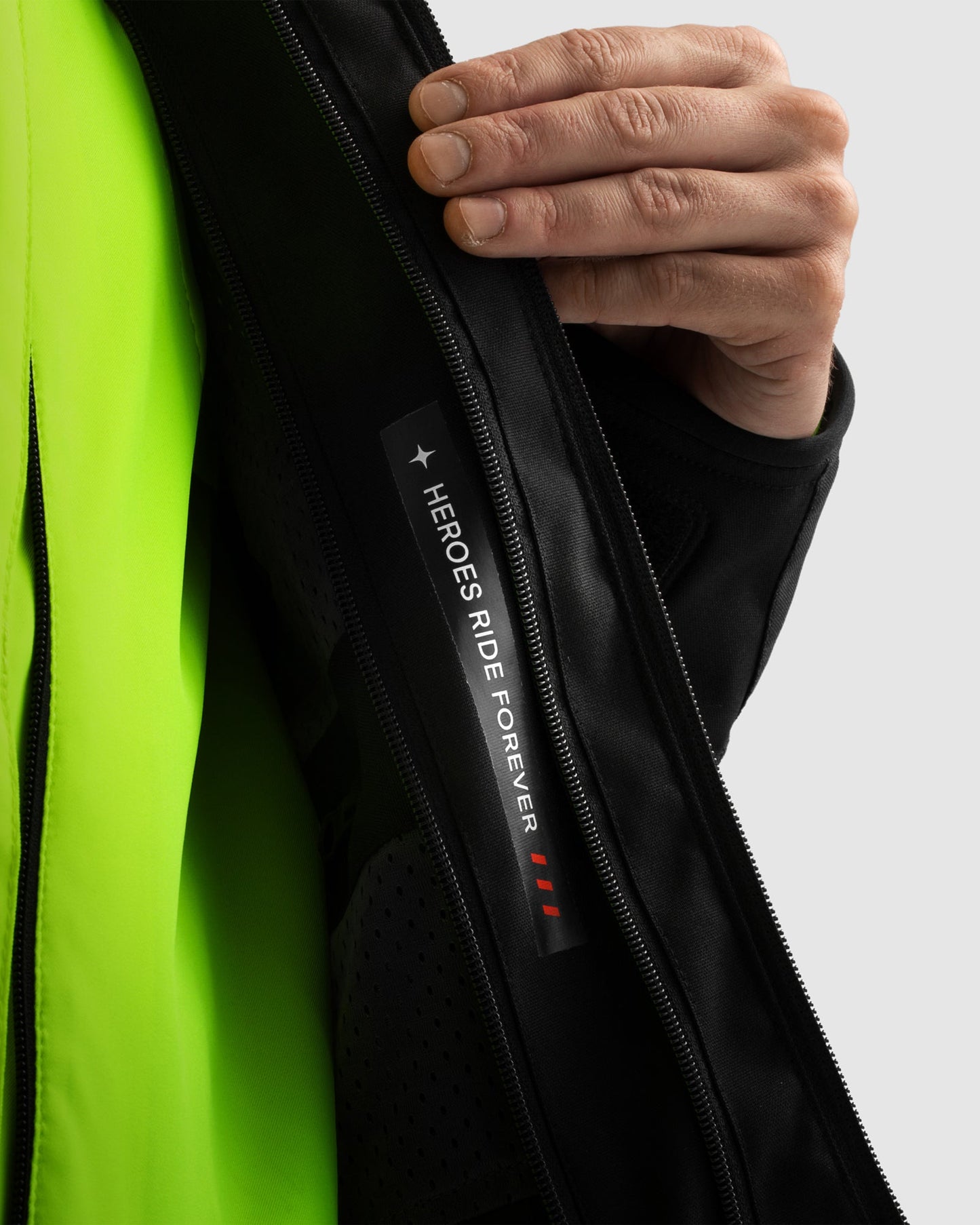 Borg II Blouson Moto Noir, Gris, Jaune Fluo