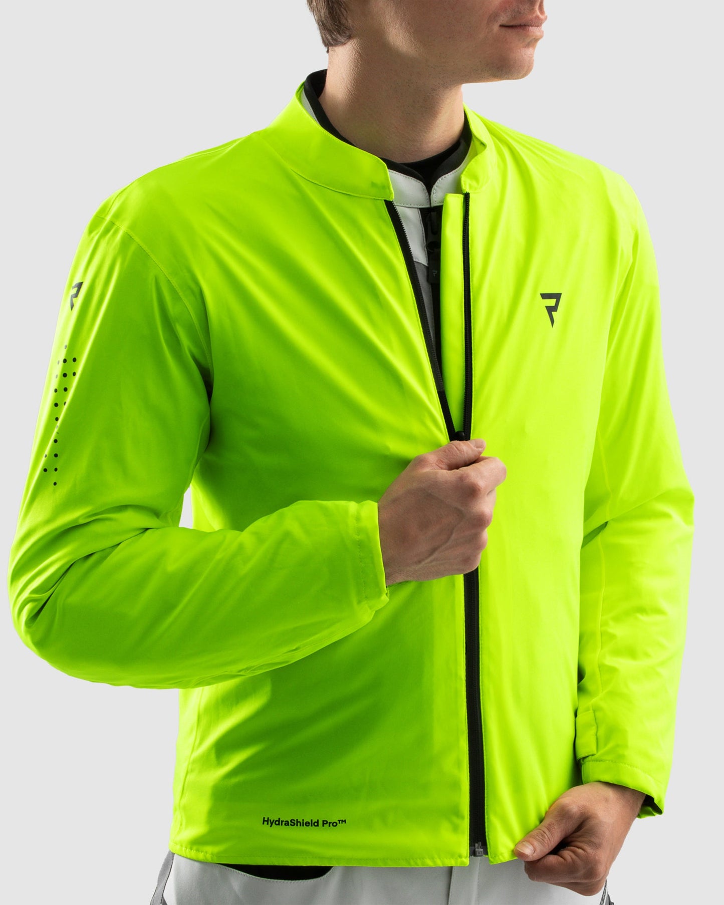 Borg II Blouson Moto Noir, Gris, Jaune Fluo