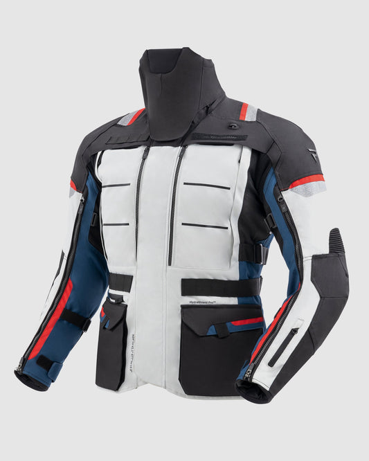 Cubby V Blouson Moto Clair Gris, Bleu