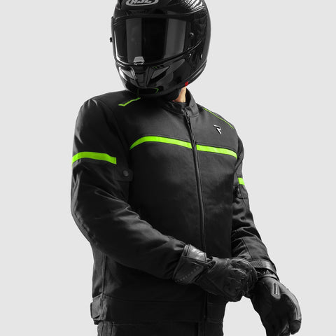 Echo Noir/Jaune Fluo Veste Moto