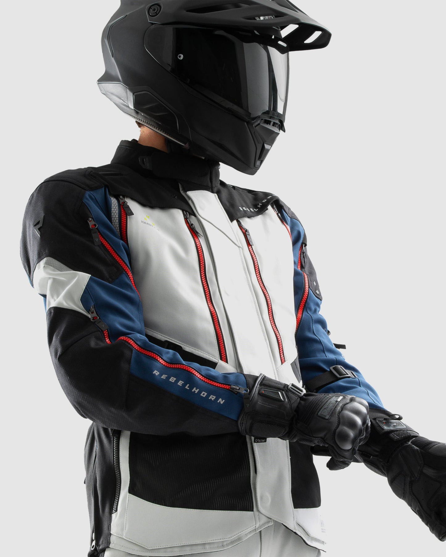 Hardy 3.0 Blouson Moto Gris, Bleu, Rouge