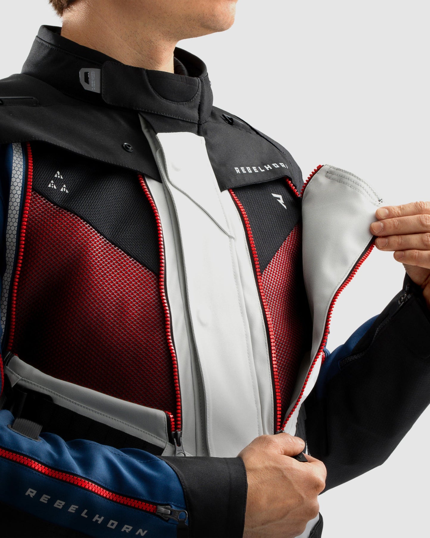 Hardy 3.0 Blouson Moto Gris, Bleu, Rouge