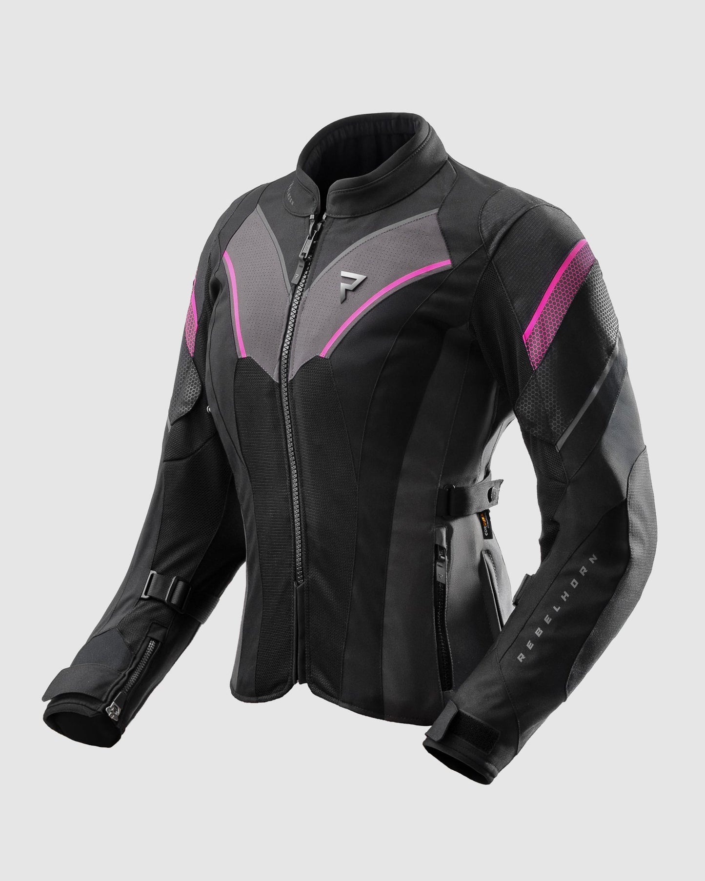 Hiflow V Femme Blouson Moto Noir, Rose