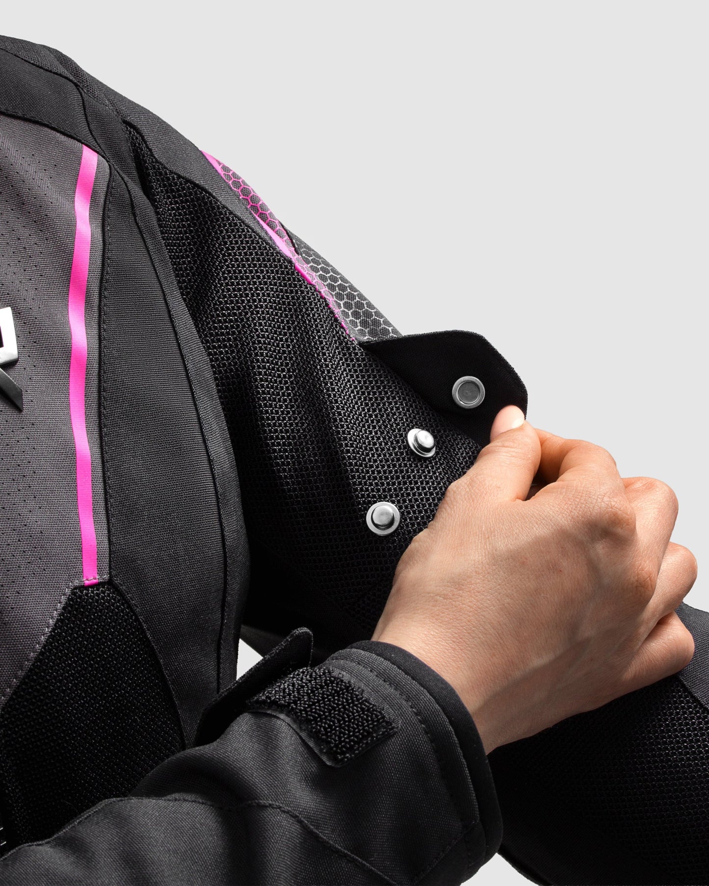 Hiflow V Femme Blouson Moto Noir, Rose