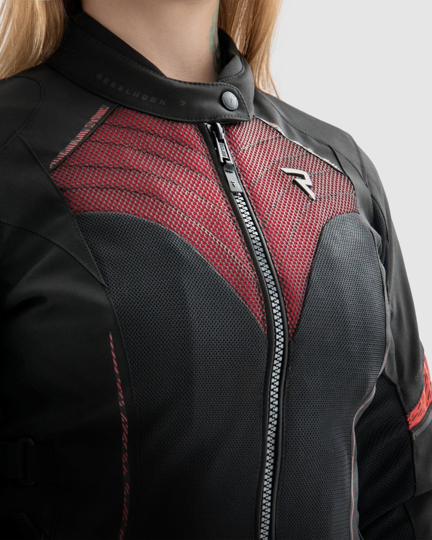 Jax Femme Blouson Moto Rouge