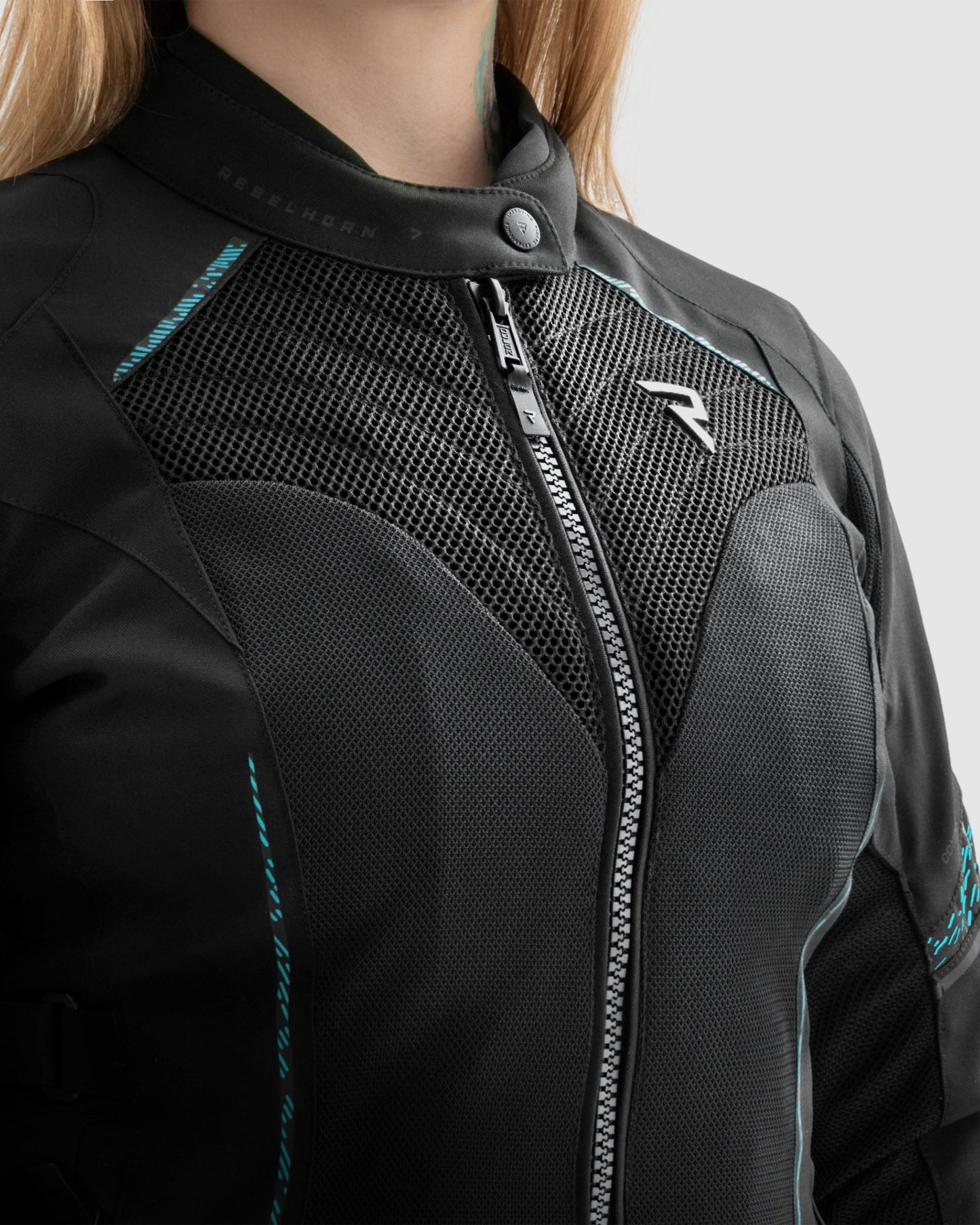 Jax Femme Blouson Moto Bleu Lagon