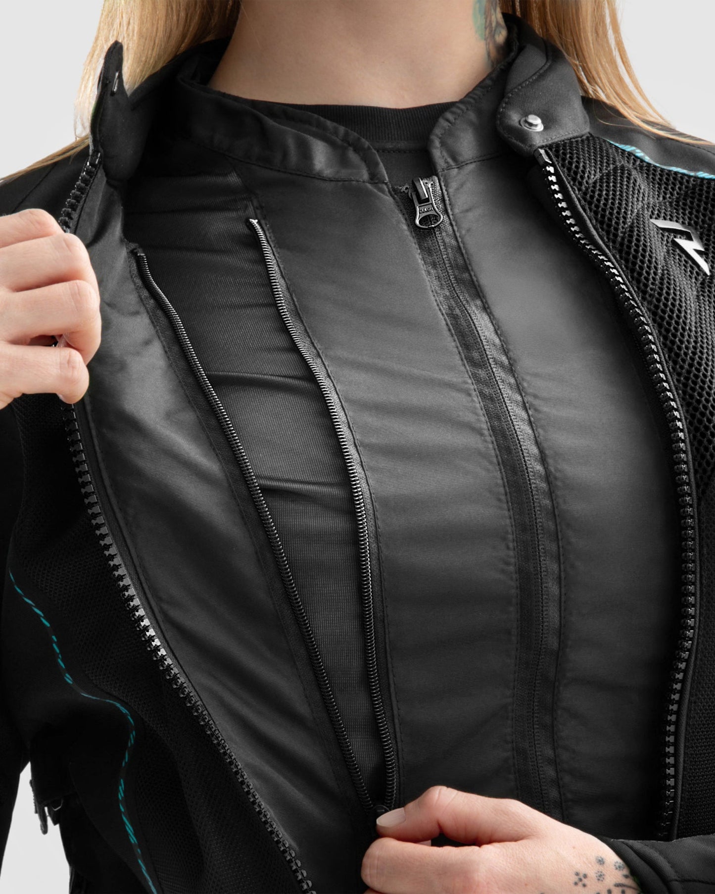Jax Femme Blouson Moto Bleu Lagon
